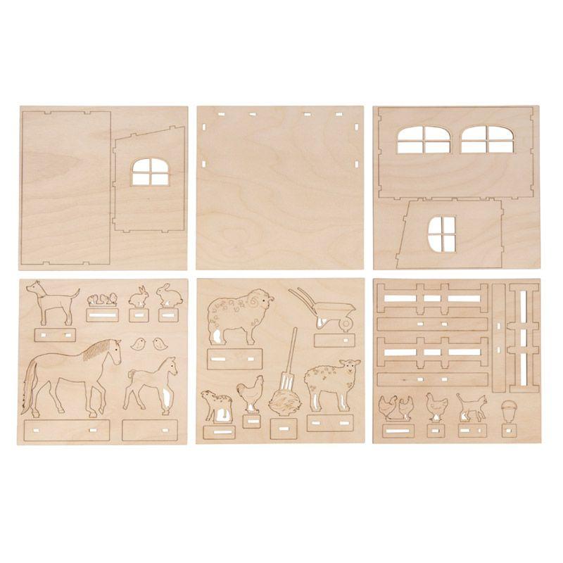 Kit Décor 3D Ferme en bois FSC 45 pièces thumbnail