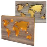2 mappemondes en bois à décorer 42 x 30 x 1 cm thumbnail
