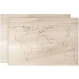 2 mappemondes en bois à décorer 42 x 30 x 1 cm thumbnail