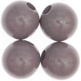 4 Perles rondes - bois gris - 35 mm thumbnail