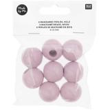 8 Perles rondes - bois rose - 25 mm thumbnail