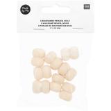 8 Perles rondes doubles - bois nature - 22 mm thumbnail