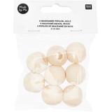 8 Perles rondes macramé - bois nature - 25 mm thumbnail