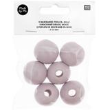 6 Perles rondes - bois gris - 30 mm thumbnail
