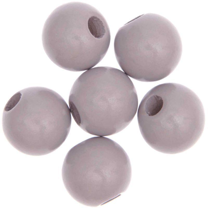 6 Perles rondes - bois gris - 30 mm thumbnail