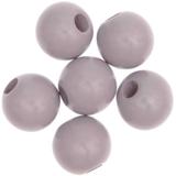 6 Perles rondes - bois gris - 30 mm thumbnail
