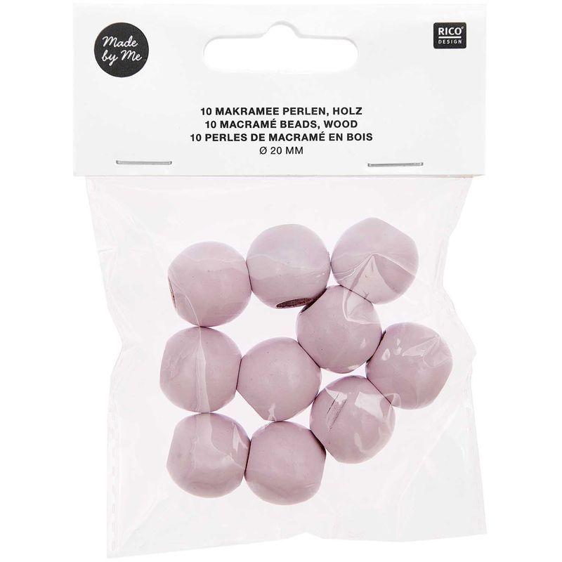 10 Perles rondes - bois rose - 20 mm thumbnail