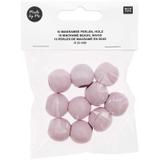 10 Perles rondes - bois rose - 20 mm thumbnail