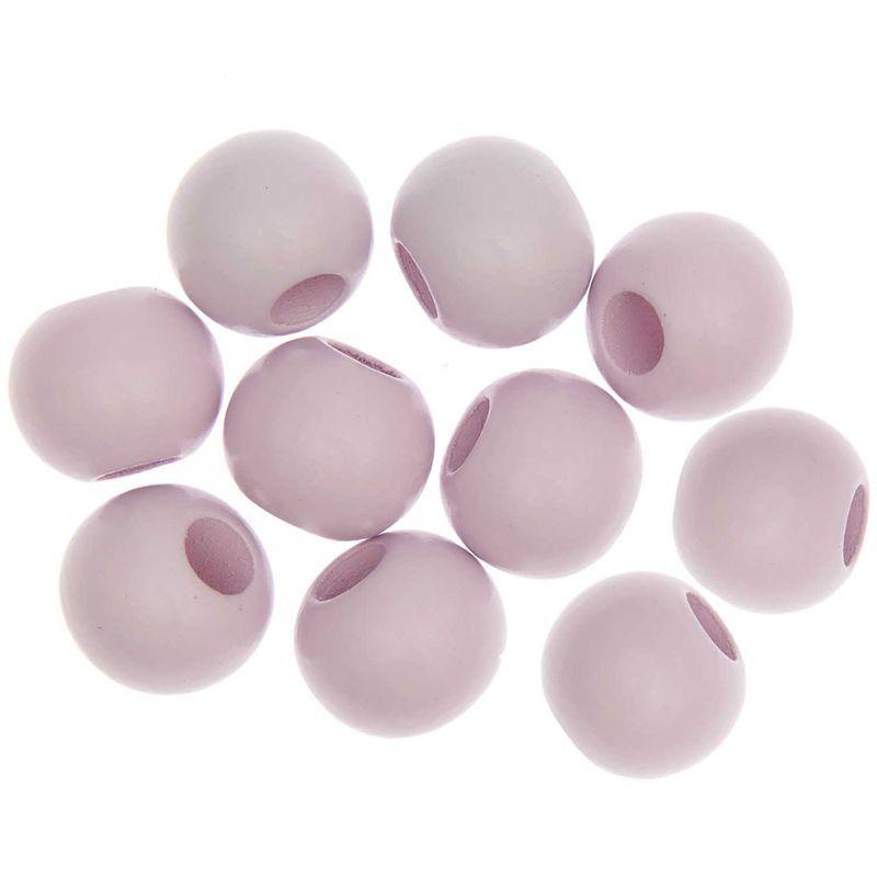 10 Perles rondes - bois rose - 20 mm thumbnail