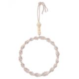 8 Perles rondes fantaisie - bois nature - 22 mm thumbnail