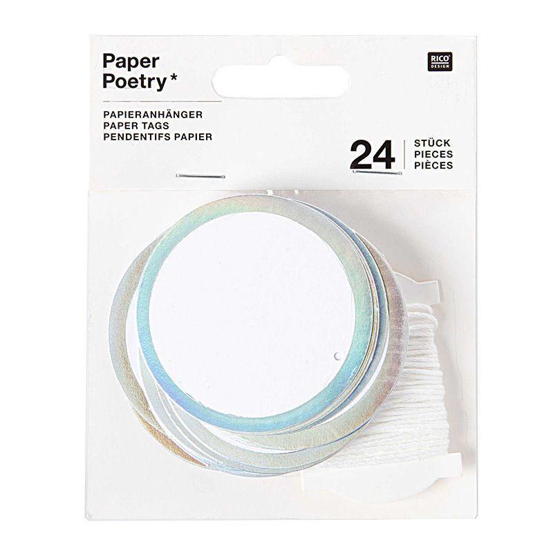 24 étiquettes à suspendre papier ronds thumbnail