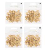 192 confettis étoiles en bois dorés 2 cm thumbnail