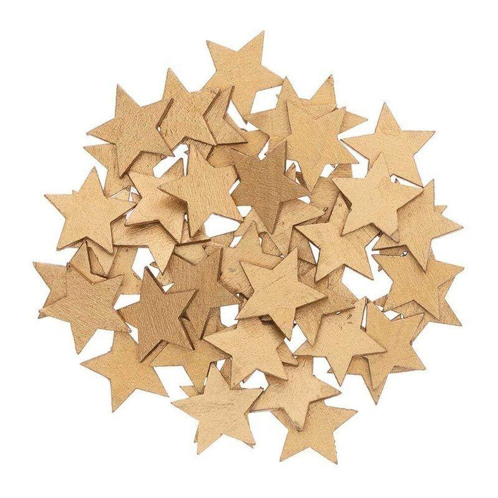 192 confettis étoiles en bois dorés 2 cm thumbnail