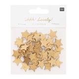 192 confettis étoiles en bois dorés 2 cm thumbnail