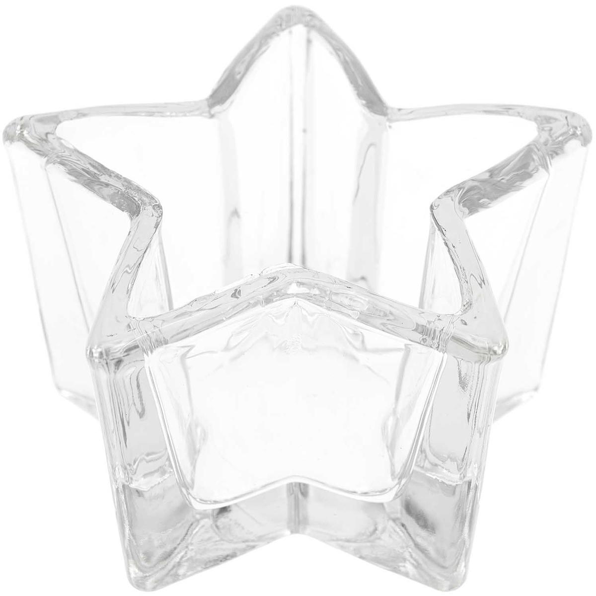 Bougeoir en verre étoile 10,8 cm thumbnail