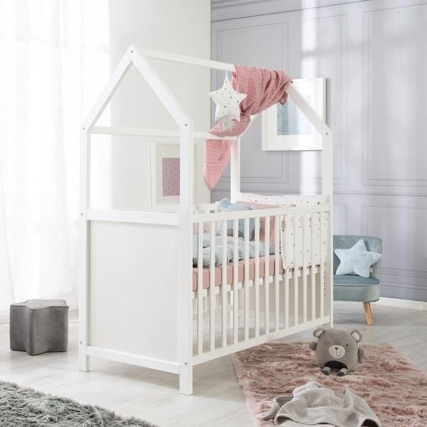 Lit Cabane Bébé Évolutif 60x120 cm - Réglable en hauteur thumbnail
