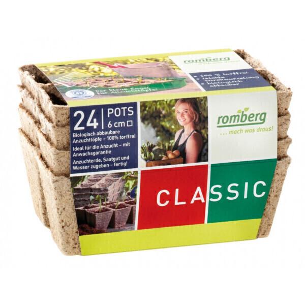 24 pots biodégradables 6 cm carré