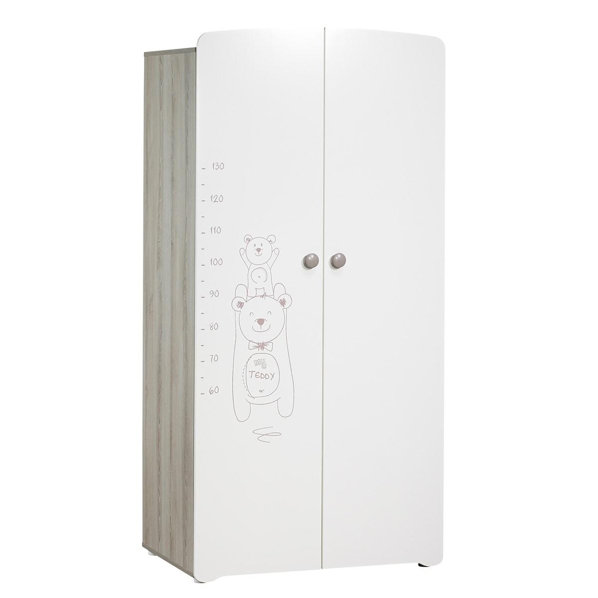 Armoire 2 portes bébé 175x85x56cm en Mélamine thumbnail