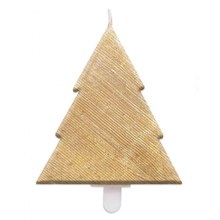 Bougie sapin doré