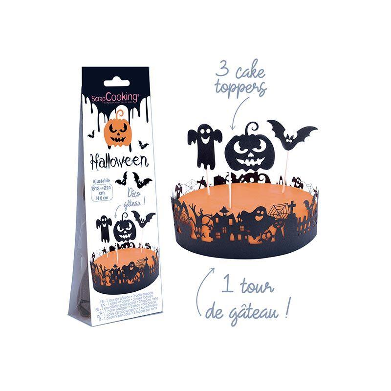 Décoration papier noires pour gâteau Halloween thumbnail