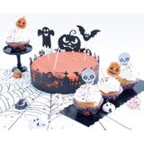 Décoration papier noires pour gâteau Halloween thumbnail