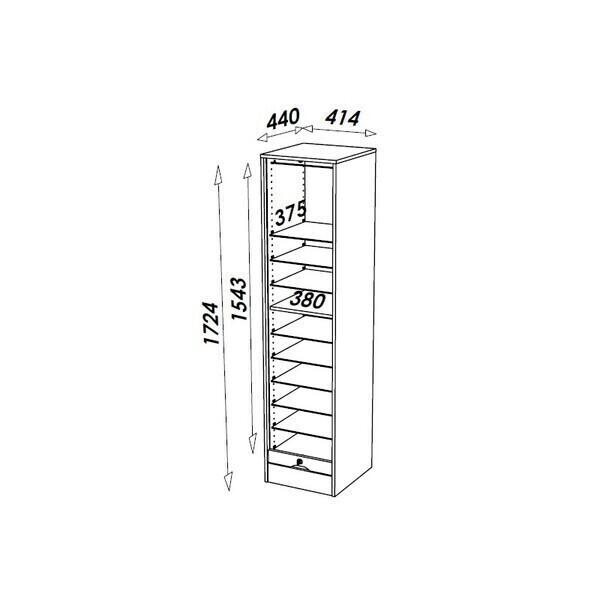 Classeur à Rideau Hauteur 172 cm - Blanc thumbnail