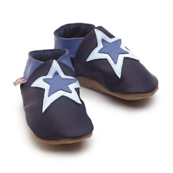 Chaussons cuir Etoile bleu 0-6 mois