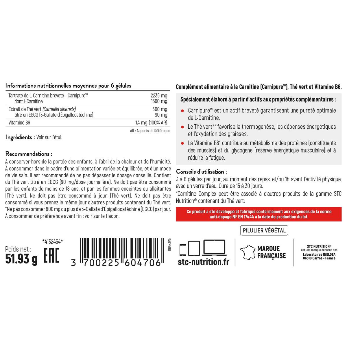 Carnitine Complex - Action brûle-graisses - Cure 30j thumbnail
