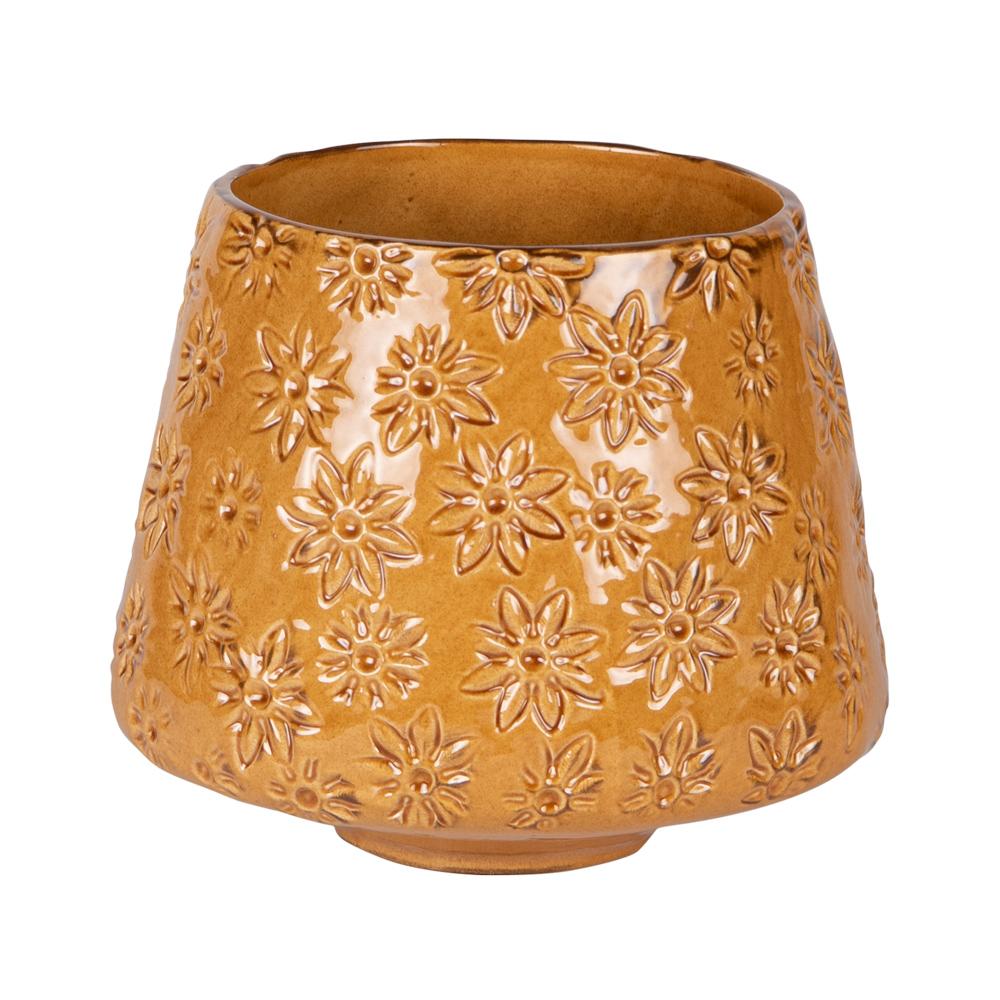 Vase évasé champêtre 22 cm miel