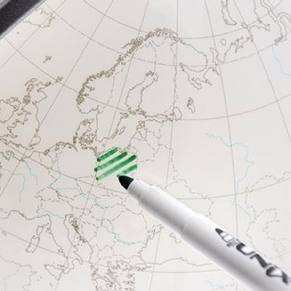 Globe terrestre blanc à colorier Ø 30 cm thumbnail