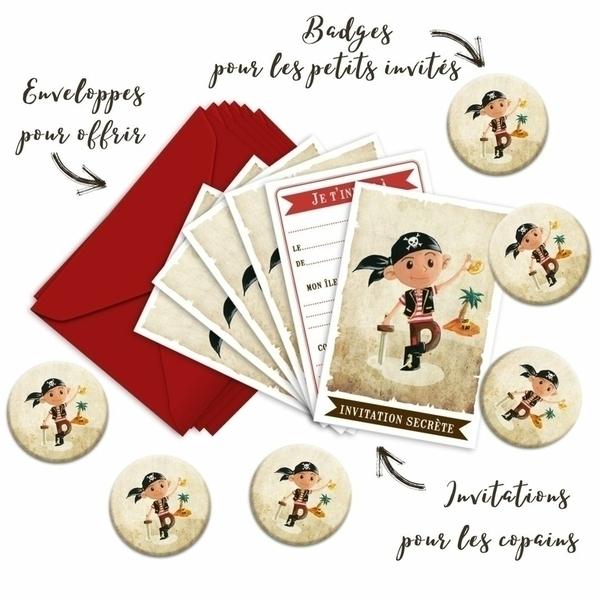 Kit de 6 badges Pirate anniversaire enfant thumbnail