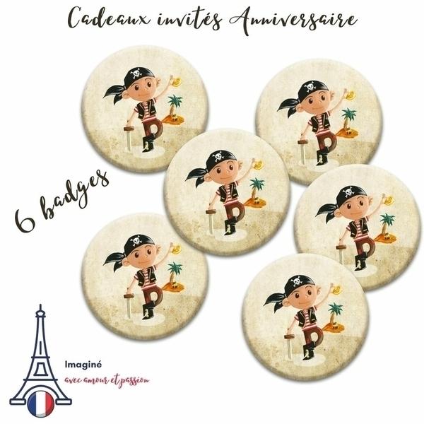 Kit de 6 badges Pirate anniversaire enfant thumbnail