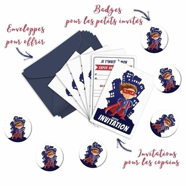 Kit de 6 badges Super-Héros anniversaire enfant thumbnail