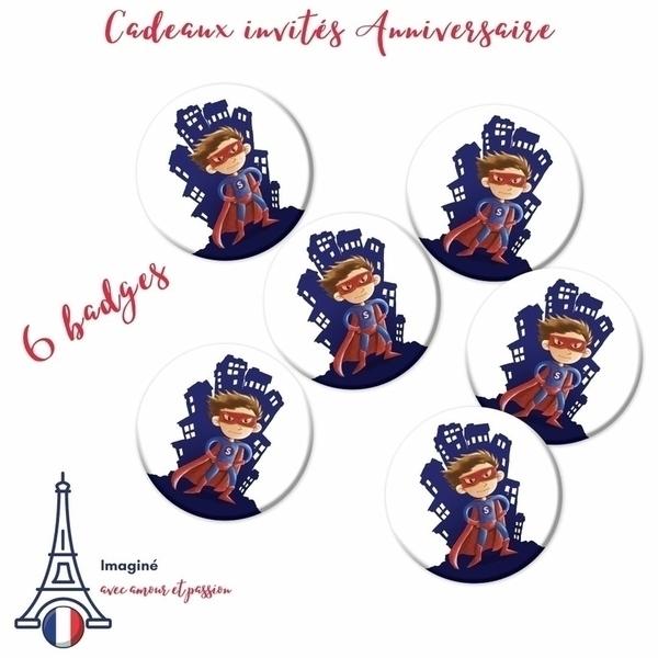 Kit de 6 badges Super-Héros anniversaire enfant thumbnail