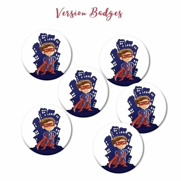 Kit de 6 badges Super-Héros anniversaire enfant thumbnail