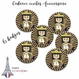 Kit de 6 badges Cléopâtre anniversaire enfant thumbnail