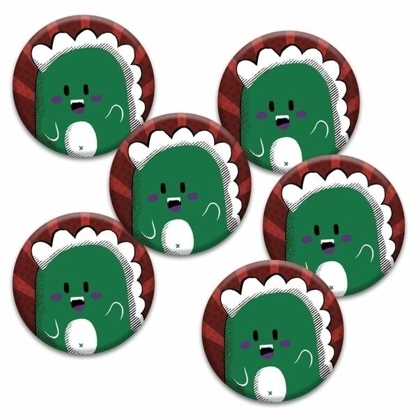 Kit de 6 badges Dinosaure anniversaire enfant thumbnail