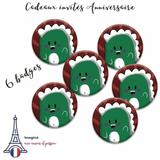Kit de 6 badges Dinosaure anniversaire enfant thumbnail