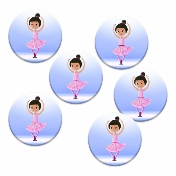 Kit de 6 badges Danseuses anniversaire enfant thumbnail