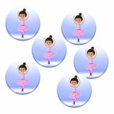 Kit de 6 badges Danseuses anniversaire enfant thumbnail