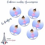 Kit de 6 badges Danseuses anniversaire enfant thumbnail