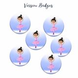 Kit de 6 badges Danseuses anniversaire enfant thumbnail