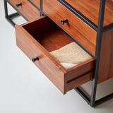 Bibliothèque en bois acacia et métal 175 Agra thumbnail