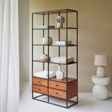 Bibliothèque en bois acacia et métal 175 Agra thumbnail