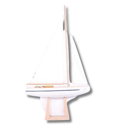 Voilier en Bois Beajour Blanc - 30 cm