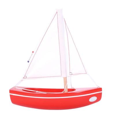 Le Sloop Rouge - Bateau en bois 21cm