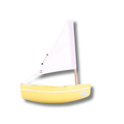 Bateau en Bois Bachi Jaune de 17 cm