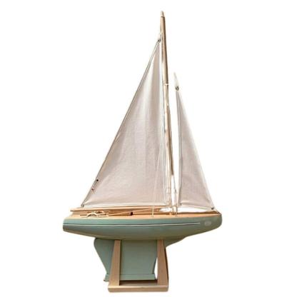 Voilier en Bois Beajour Vert d'Eau 40cm