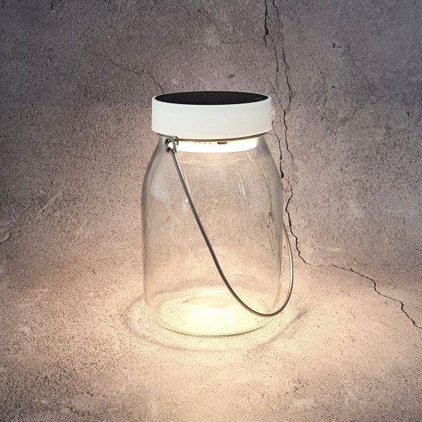 Lampe Solaire Pot de Lait 3,7V Automatique Blanc thumbnail