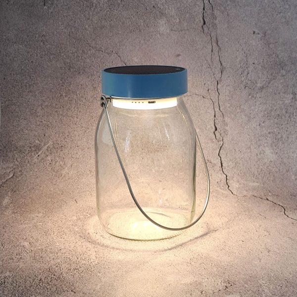 Lampe Solaire Pot de Lait 3,7V Tactile Bleu thumbnail